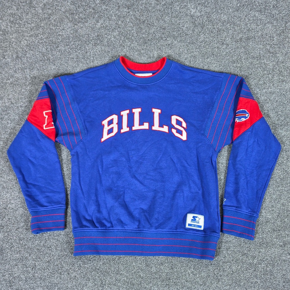 Starter Buffalo Bills NFL Crewneck Sweatshirt Blue Red Mens Size Medium Vintage